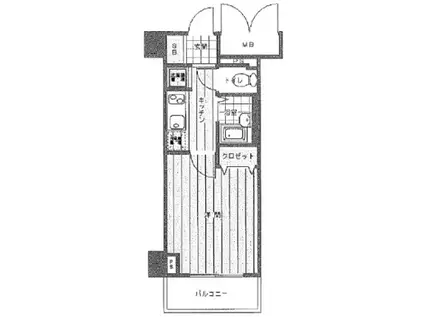 メインステージ西新宿(1K/5階)の間取り写真