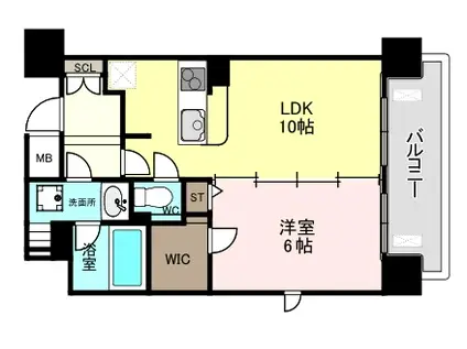 IDCランドセントラル梅田(1LDK/10階)の間取り写真