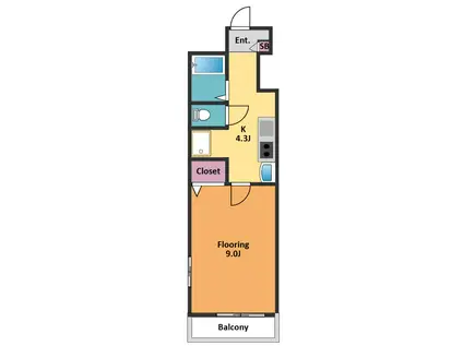 メゾン四季(1K/2階)の間取り写真