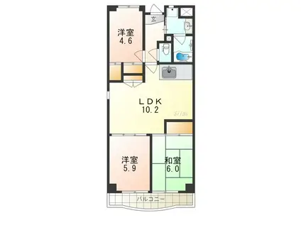 メゾン・ド・パラン(3LDK/3階)の間取り写真