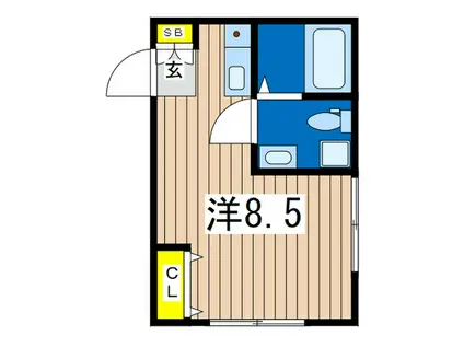 プランドール横濱(ワンルーム/1階)の間取り写真