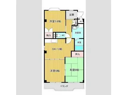 グリーンベル(3DK/2階)の間取り写真