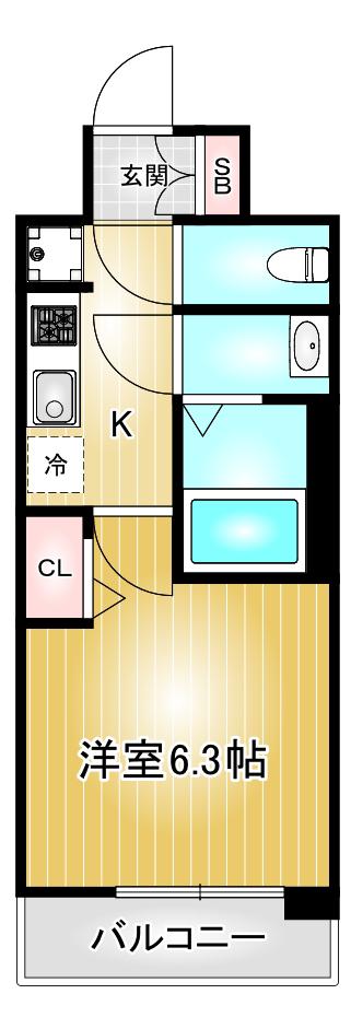 アドバンス名古屋シュテルン(1K/7階)の間取り写真