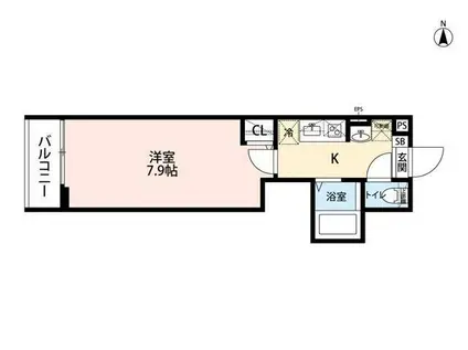 グランクオール日進(1K/2階)の間取り写真