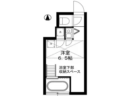 コンフォート北砂(ワンルーム/1階)の間取り写真