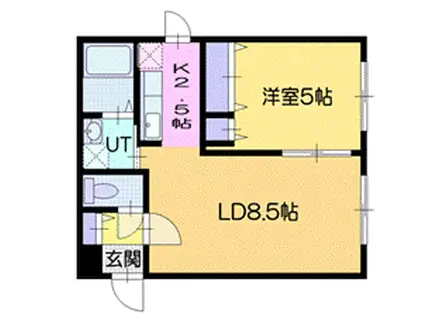 センサイアツベツ80(1LDK/1階)の間取り写真
