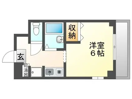 エンデバー武庫之荘(ワンルーム/1階)の間取り写真