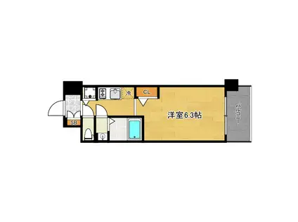 エスリード大阪平野プライム(1K/7階)の間取り写真