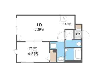 LIFE (1LDK/1階)の間取り写真