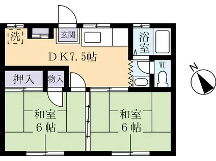 マルワレジデンス水海道第一(2DK/2階)の間取り写真
