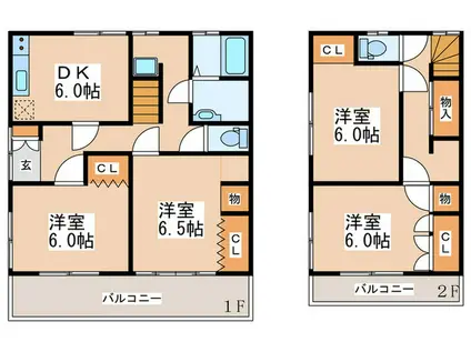 青山荘(4DK/1階)の間取り写真