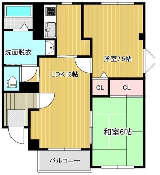 パストラル・グリーンA棟(2LDK/3階)の間取り写真