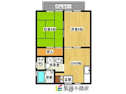 アネックス鍋島A(2DK/2階)の間取り写真