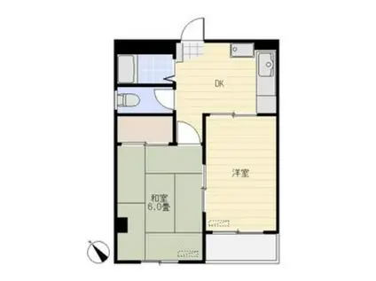 第一赤塚勝ハイツ(2DK/2階)の間取り写真