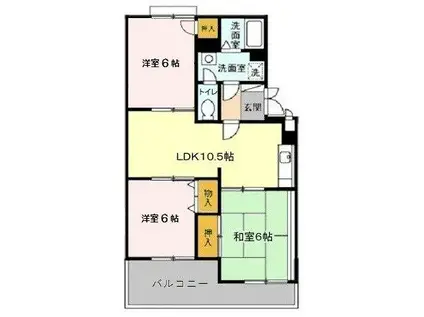 サンフロンティア(3LDK/3階)の間取り写真