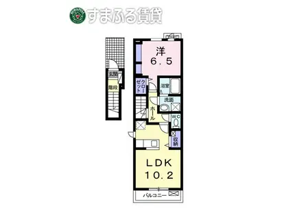 アイリス(1LDK/2階)の間取り写真