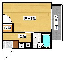 メタリックヴィラ(1K/4階)の間取り写真