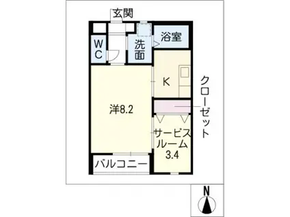 リヴェール・幸(1K/1階)の間取り写真