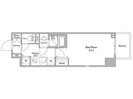 BPRレジデンス西早稲田(1K/14階)の間取り写真