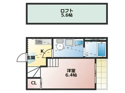 K&K DREAM今池(1SK/1階)の間取り写真