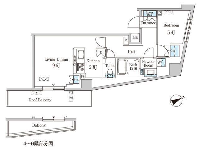 プリマリード南青山(1LDK/3階)の間取り写真