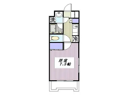 グランデ岸町(1K/1階)の間取り写真