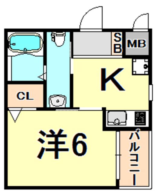 TST稲野駅前(1K/3階)の間取り写真