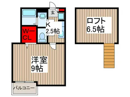 LA LUCE星の宮(1K/3階)の間取り写真