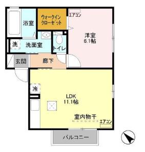 ヴィラ・ロワール(1LDK/1階)の間取り写真