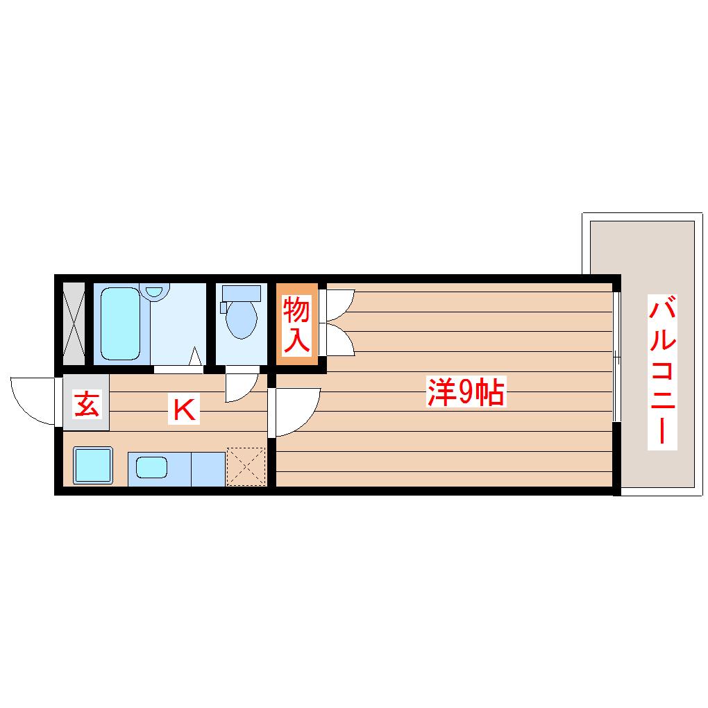 ヴァンデメール五橋(1K/9階)の間取り写真