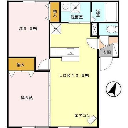 ウィルモアレラ(2LDK/2階)の間取り写真