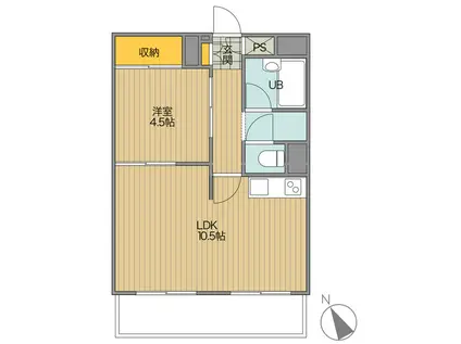 T-NET カーサモア朝霞(1LDK/3階)の間取り写真