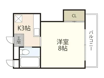 コーポさえき(1K/2階)の間取り写真