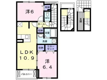 サンライズ II(2LDK/3階)の間取り写真