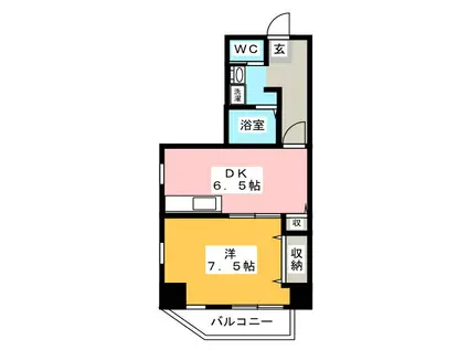 メゾンドアリエ(1DK/11階)の間取り写真