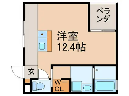 UNE BRISE 仁川(ワンルーム/1階)の間取り写真