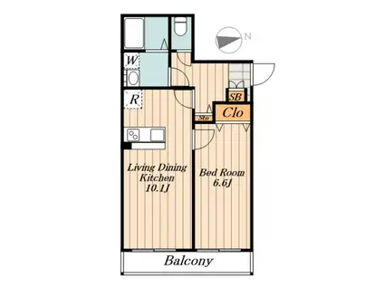 豊島区池袋本町1丁目PJ(1LDK/4階)の間取り写真