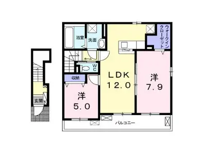 アルカンシエル(2LDK/2階)の間取り写真