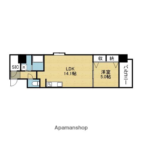 DRAW上本町(1LDK/6階)の間取り写真