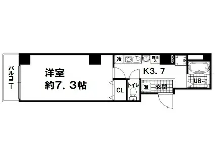 フォレスト新町(1K/2階)の間取り写真