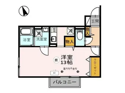 センチュリオンA(ワンルーム/2階)の間取り写真