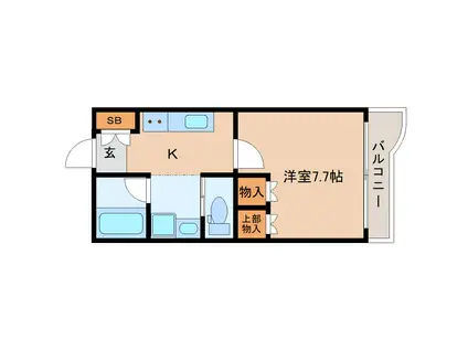 ロンサール志波(1K/2階)の間取り写真