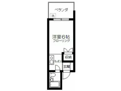 フローラルハイツ(ワンルーム/3階)の間取り写真