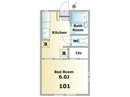 エクセルハイツ(1K/1階)の間取り写真