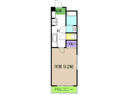 ドエル森の木(1K/6階)の間取り写真