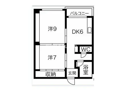 第二銭辰ビル(2DK/4階)の間取り写真