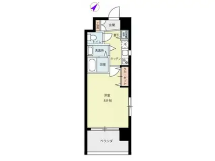 AXIS曙(1K/2階)の間取り写真