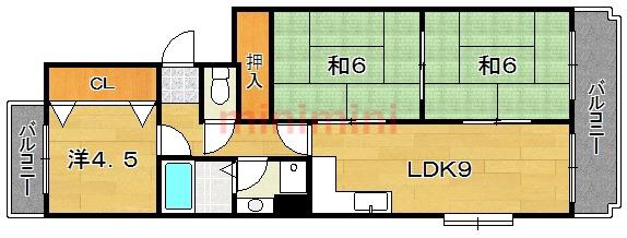 サンハーレ上穂(3LDK/3階)の間取り写真