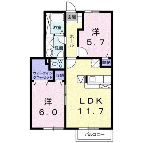 サン サン ハウス 1(2LDK/1階)の間取り写真