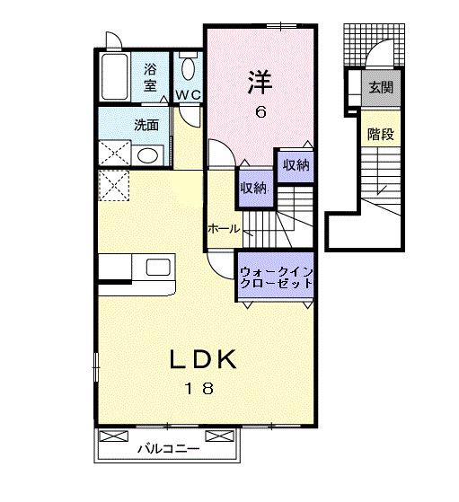 フォンモンターニュIIB(1LDK/2階)の間取り写真